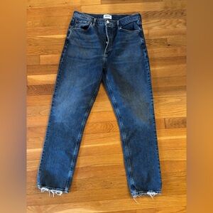 AGOLDE Riley High Rise Straight Crop, Size 29, Button Front